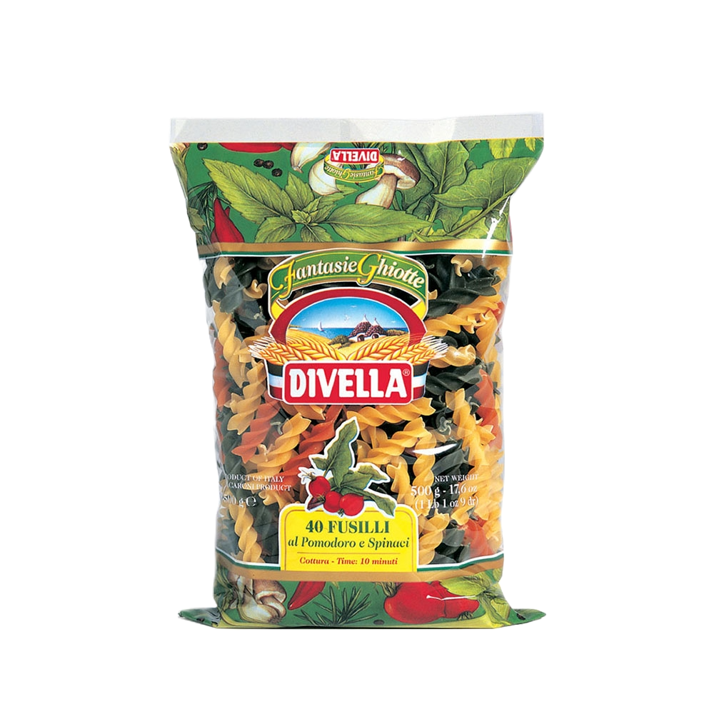 Divella Fusilli Spinach & Tomato N.º 40PS 500 g